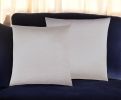 Set of Two 18" Silver Satin Throw Pillows