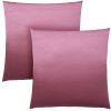 Set of Two 18" Pink Satin Throw Pillows