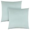 Set of Two 18" Mint Green Satin Throw Pillows