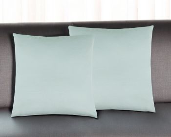 Set of Two 18" Mint Green Satin Throw Pillows
