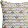 Set of Two Gray and Yellow Geometric Poly Cotton Blend Throw Pillow Cover