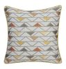 Set of Two Gray and Yellow Geometric Poly Cotton Blend Throw Pillow Cover