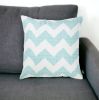 18" Aqua Fabric Throw Pillow Cover
