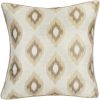 Set of Two 17" Brown And Ivory Fabric And Cotton Blend Throw Pillow Covers