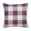 18" Red and White Plaid Throw Pillow Cover