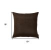 Set Of Two 18 X 18 Brown Solid Color Zippered Polyester Throw Pillow Cover