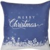 18" Blue Christmas Snowflakes Throw Pillow Cover