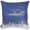 18" Blue Christmas Snowflakes Throw Pillow Cover