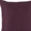 18" Purple and White Throw Pillow Cover