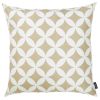 18" Taupe and White Fabrc Throw Pillow Cover