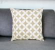 18" Taupe and White Fabrc Throw Pillow Cover