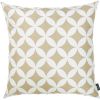 18" Taupe and White Fabrc Throw Pillow Cover