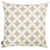 18" Taupe and White Fabrc Throw Pillow Cover
