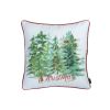 18" Green and White Christmas Tree Throw Pillow Cover