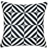 18" Black and White Geometric Throw Pillow Cover