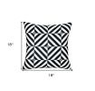 18" Black and White Geometric Throw Pillow Cover