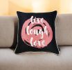 18" Black and White Live Laugh Love Fabrc Throw Pillow Cover