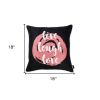 18" Black and White Live Laugh Love Fabrc Throw Pillow Cover
