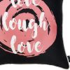 18" Black and White Live Laugh Love Fabrc Throw Pillow Cover