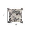 17" Taupe and White Throw Pillow Cover