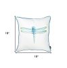 18" Blue and White Fabrc Throw Pillow Cover