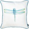 18" Blue and White Fabrc Throw Pillow Cover