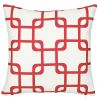 18" Red and White Throw Pillow Cover