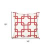 18" Red and White Throw Pillow Cover