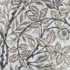17" Blue Beige and Black Floral Throw Pillow Cover