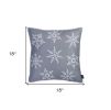 18" Silver Christmas Snowflakes Fabric Throw Pillow Cover