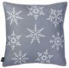 18" Silver Christmas Snowflakes Fabric Throw Pillow Cover