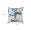18" Blue and Pink Floral Throw Pillow Cover