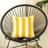 18" Yellow and White Striped Throw Pillow Cover