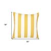 18" Yellow and White Striped Throw Pillow Cover
