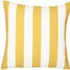 18" Yellow and White Striped Throw Pillow Cover