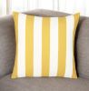 18" Yellow and White Striped Throw Pillow Cover