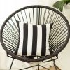 18" Black and White Striped Throw Pillow Cover