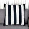 18" Black and White Striped Throw Pillow Cover