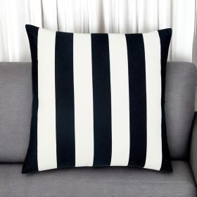 18" Black and White Striped Throw Pillow Cover