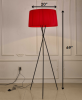 20 X 20 X 69 Red Metal Floor Lamp