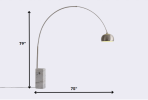 75 X 79 White Aluminum Floor Lamp