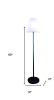 60" Traditional And Trendy Black Metal Floor Lamp With White Shade