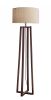 60" Solid Wood Novelty Floor Lamp With Beige Drum Shade