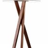 63" Solid Wood Tripod Floor Lamp With White Drum Shade