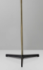 Three Arm Adjustable Floor Lamp In Brass Metal With Grey Black And White Shades