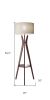 60" Solid Wood Tripod Floor Lamp With White Drum Shade