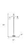 69" Nickel Three Light Tree Floor Lamp with White Bowl Shade