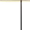 64" Black Tray Table Floor Lamp With Beige Drum Shade