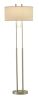 62" Brushed Task Floor Lamp With White Fabric Drum Shade