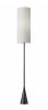 74" Black Nickel Floor Lamp With White Fabric Shade
